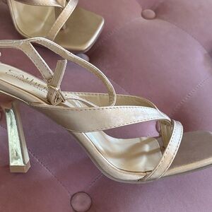 Catherine Malandrino Rose Gold Strappy Heels